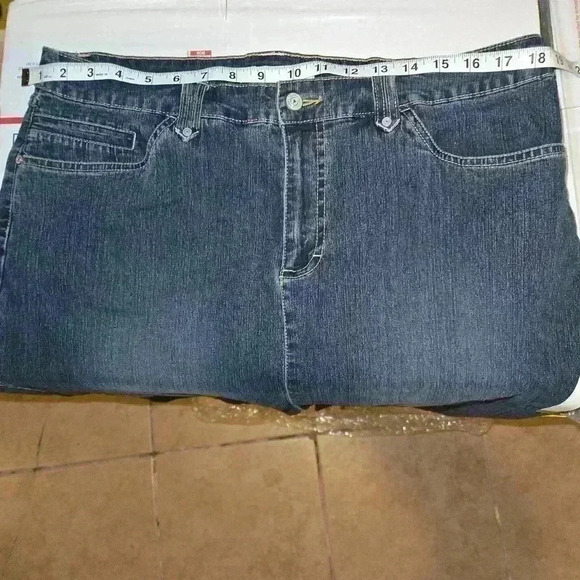 Faded Glory Womens Stretch Front Slit Jean Maxi Skirt Blue Size 14 - Picture 11 of 11